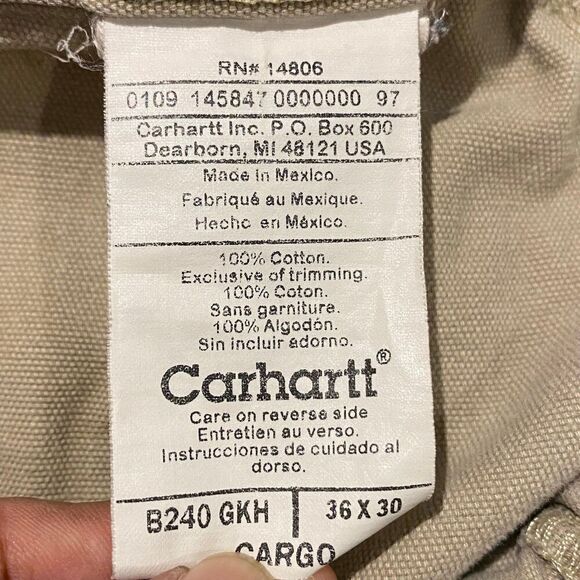 Carhartt Men's Tan and Cream Jeans Size 36”X30” - Picture 12 of 12